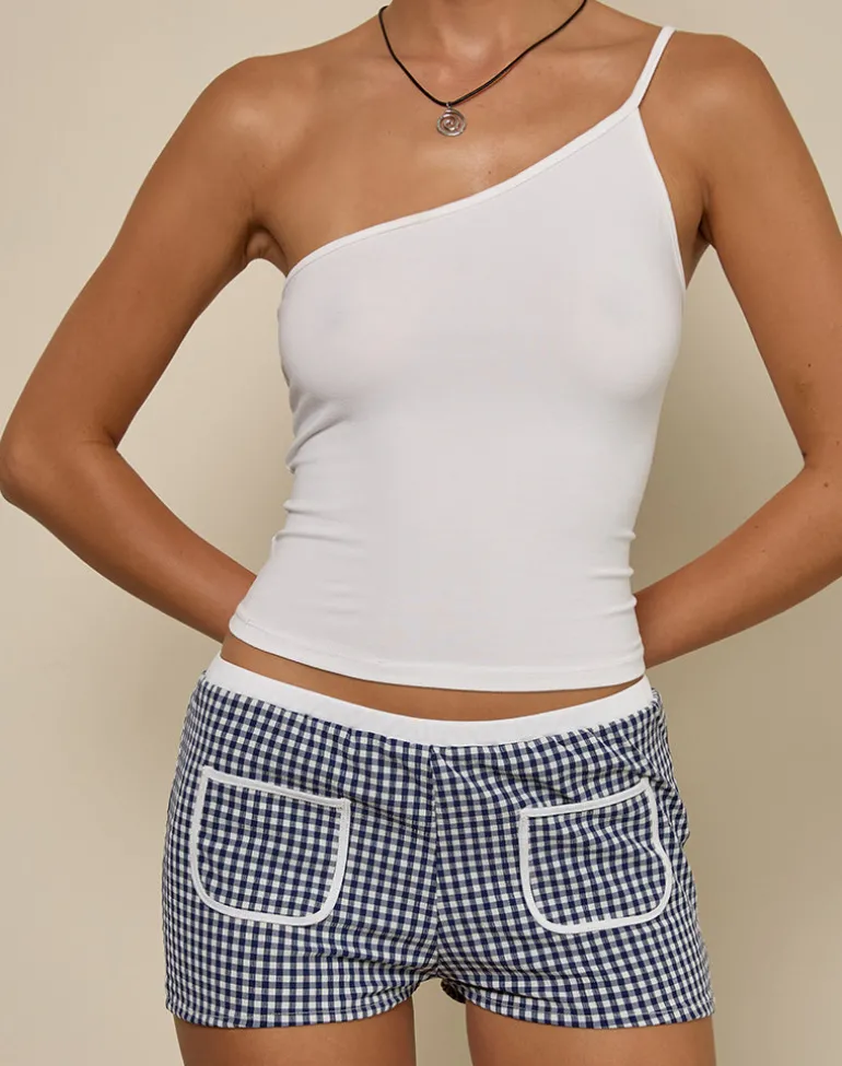 Serafim Short in Seersucker Gingham Navy