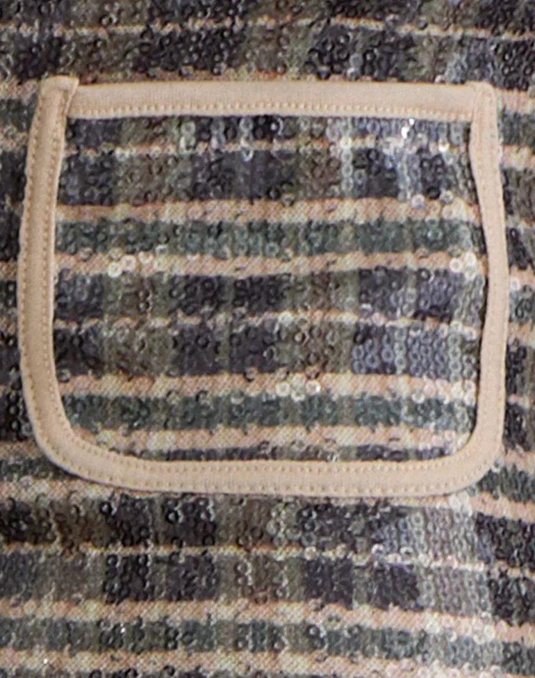 Serafim Short in Sequin Vintage Check Brown
