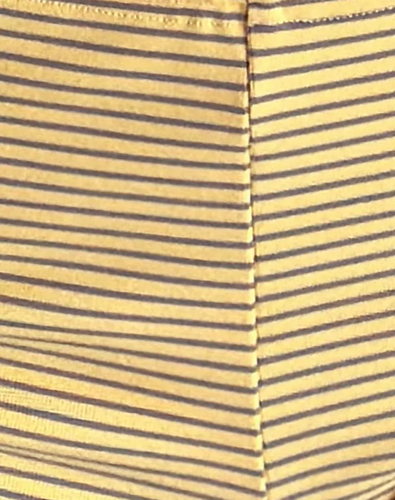Sera Micro Shorts in Stripe Jersey Yellow Grey