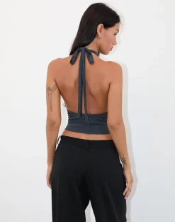 Shalas Halter Top in Jersey Ocean Storm