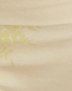 Shava Swim Short in Pale Yellow with Vintage Bloom Print and Tie Belt