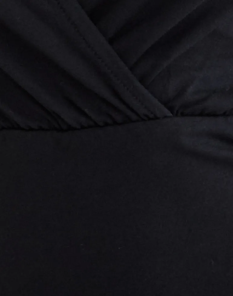 Sheon Long Sleeve Top in Rib Black