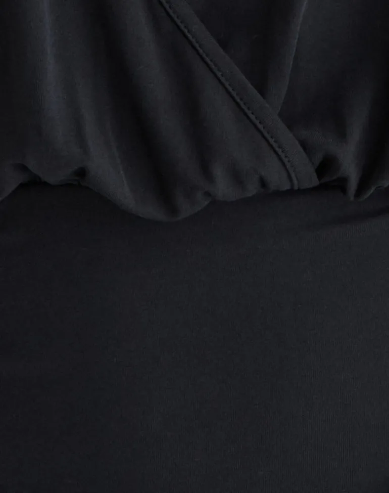 Sherlyn Halter Top in Cupro Black