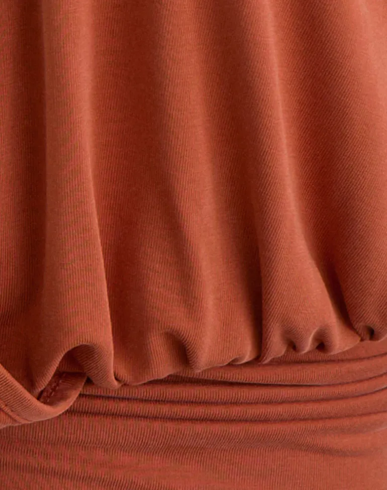 Sherlyn Halter Top in Cupro Burnt Orange