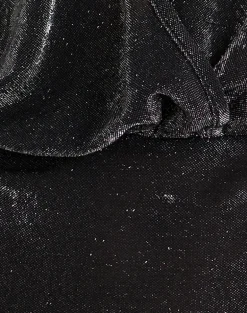 Sherlyn Halter Top in GIitter Lurex Mesh Black