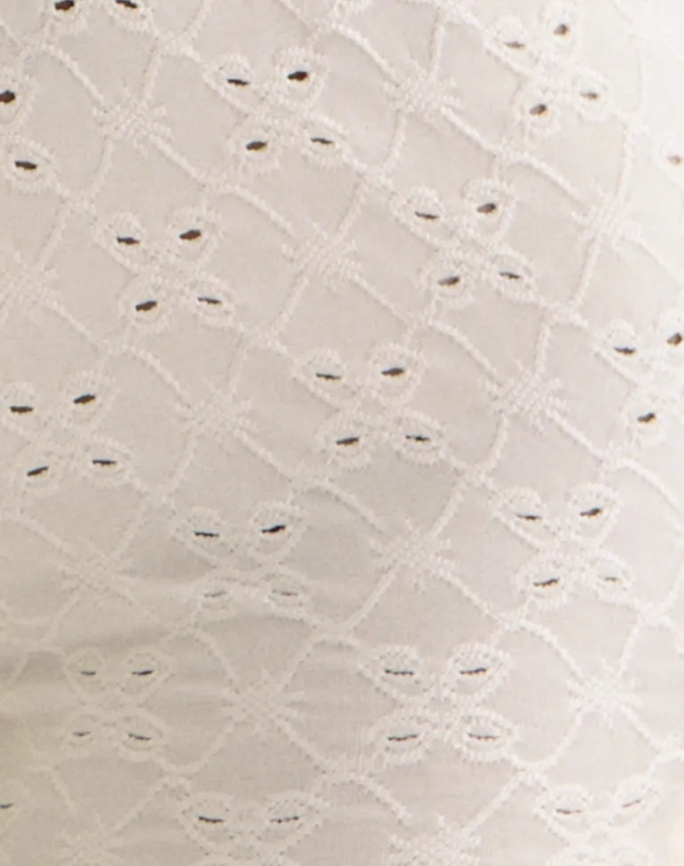 Shrine Short in Stretch Broderie Cream