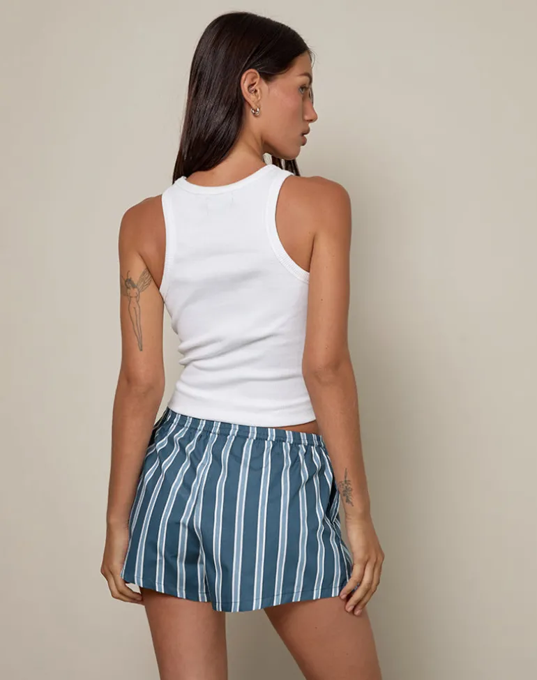 Sibo Short in Poplin Formal Stripe Navy