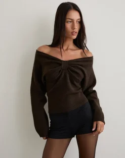 Sikuna Bow Jumper in Brown