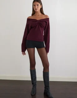 Sikuna Bow Jumper in Deep Purple