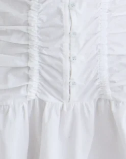 Silesa Ruched Mini Dress in White