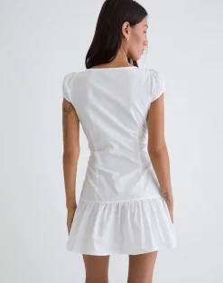 Silesa Ruched Mini Dress in White
