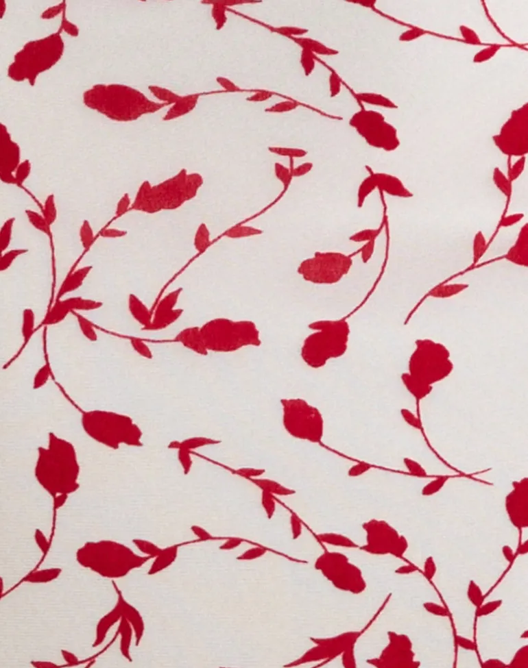 Sitiya Maxi Dress in Cream with Red Leafy Lily Flock