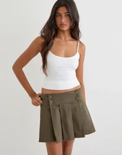 Sixty Skirt in Cotton Light Twill Khaki