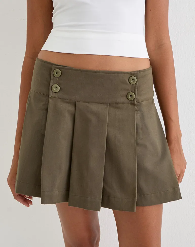 Sixty Skirt in Cotton Light Twill Khaki