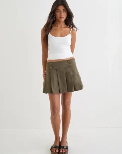 Sixty Skirt in Cotton Light Twill Khaki