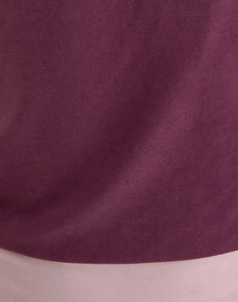 Sobiya One Shoulder Top in Cupro Deep Purple and Dusty Pink