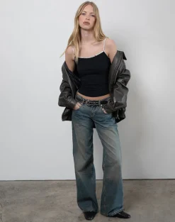 Solani Top in Black with Bambi Animal Binding