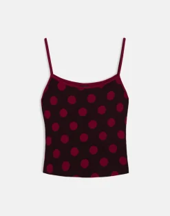 Solani Top in Brown with Big Polka Red