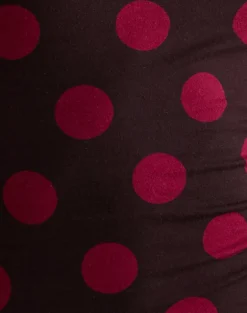 Solani Top in Brown with Big Polka Red