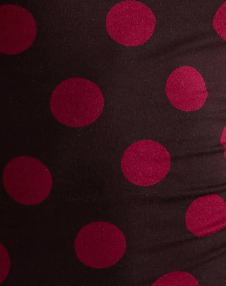 Solani Top in Brown with Big Polka Red