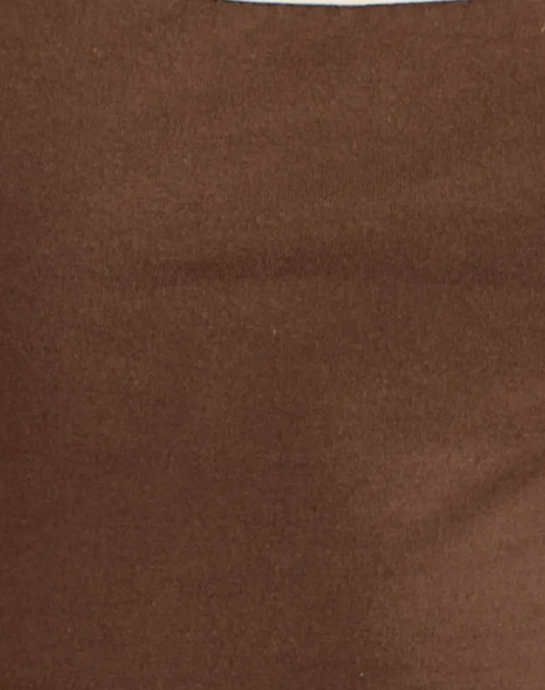 Solani Top in Cocoa Brown with Buttermilk Binding