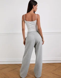 Solay Cami Top in White with Black Micro Polka Print