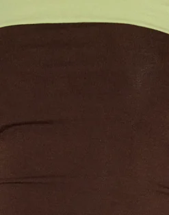Solna Bandeau Top in Chocolate Brown with Pistachio Binding