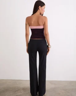 Solna Bandeau Top in Redwood with Pink Lady Binding