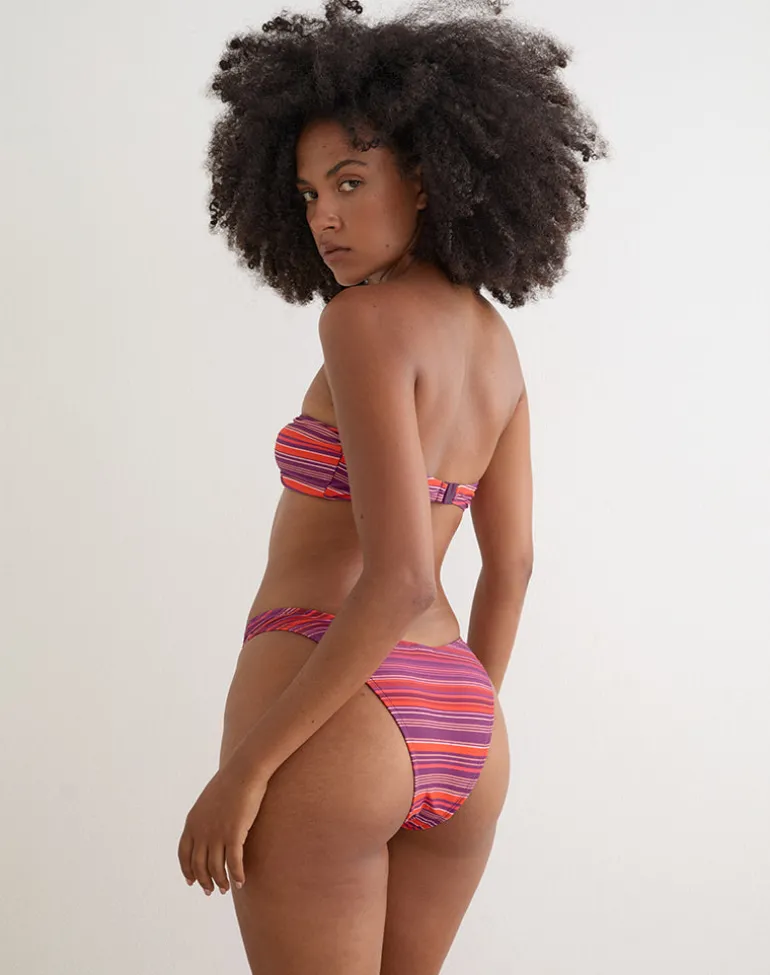 Sorawa Bikini Top in Purple and Red Radiant Lines