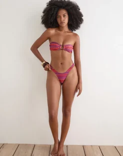 Sorawa Bikini Top in Purple and Red Radiant Lines