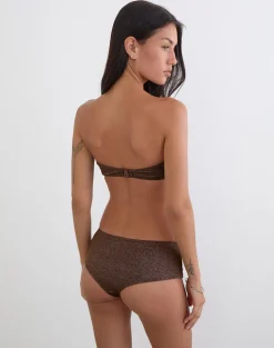 Sorawa Bikini Top in Shimmer Brown with Spiral