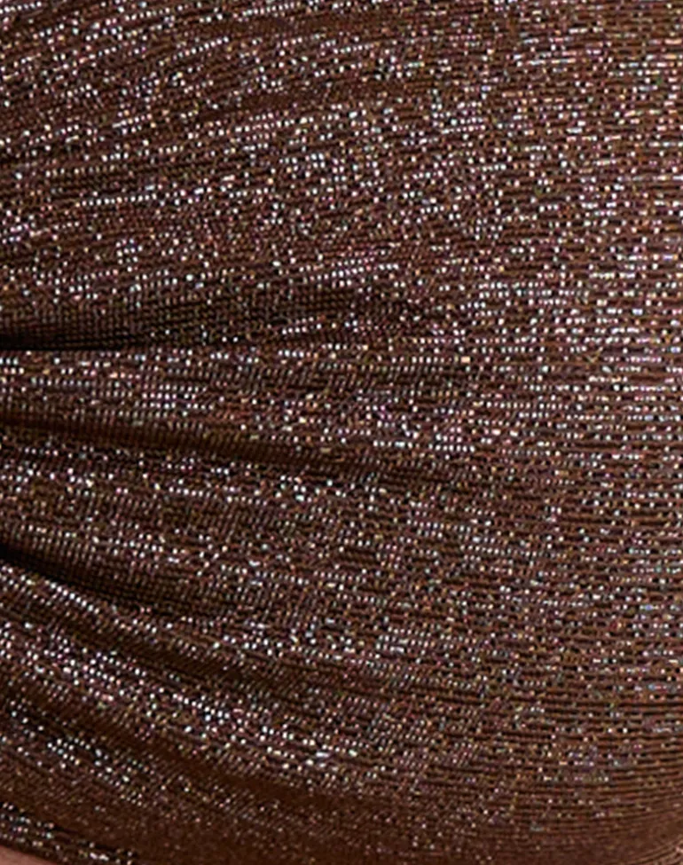 Sorawa Bikini Top in Shimmer Brown with Spiral