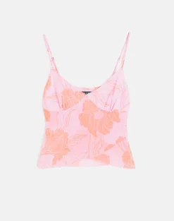 Sorira Flare Top in Floral Pink and Orange