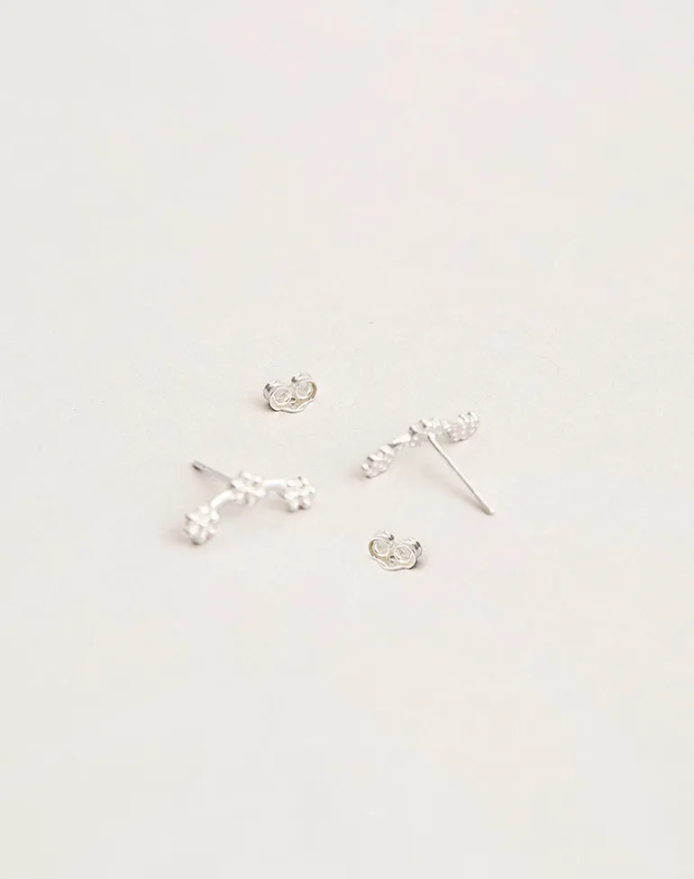 Sterling Silver Multi Flower Stud Earrings