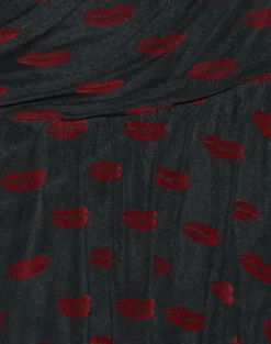 Subala Mini Skirt in Lips Flock Black