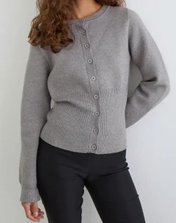 Subra Long Sleeve Cardigan in Grey