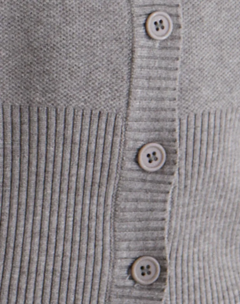 Subra Long Sleeve Cardigan in Grey