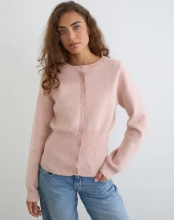 Subra Long Sleeve Cardigan in Pink