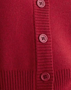 Subra Long Sleeve Cardigan in Red