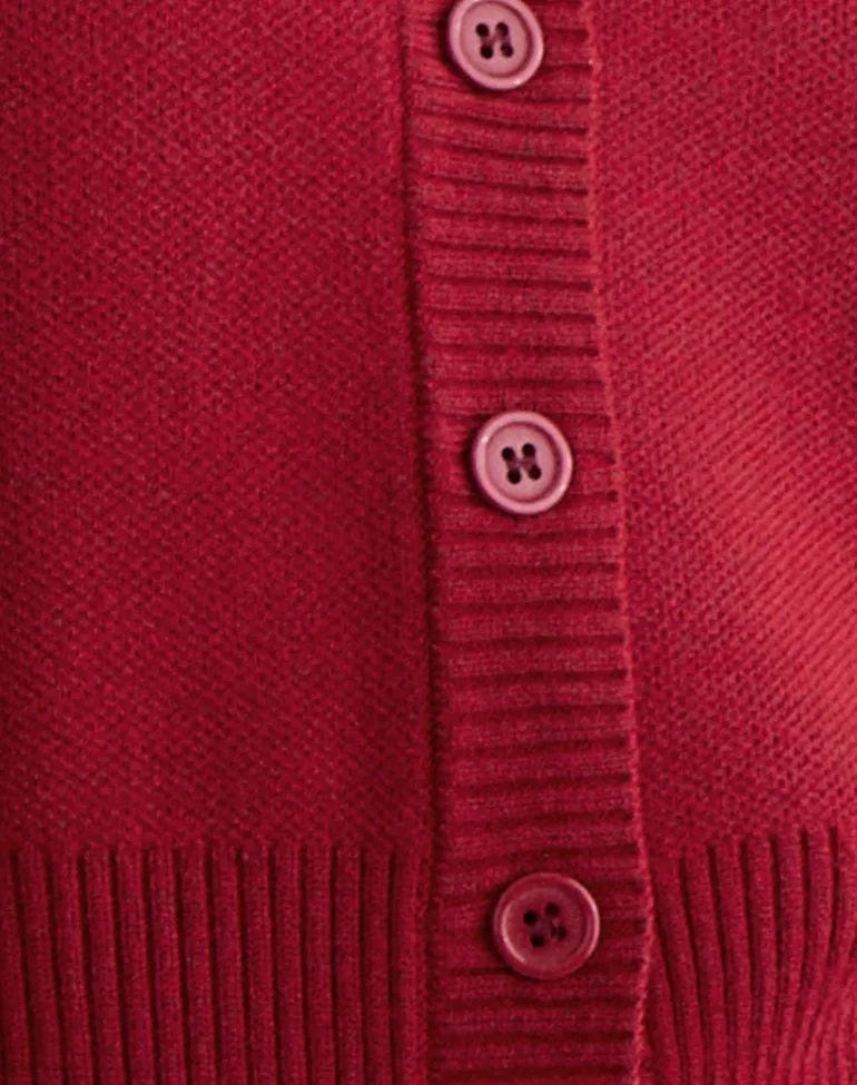 Subra Long Sleeve Cardigan in Red