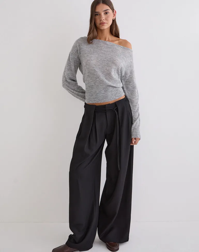 Suena Asymmetric Jumper in Grey