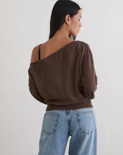 Suena Asymmetric Jumper in Knit Dark Chocolate
