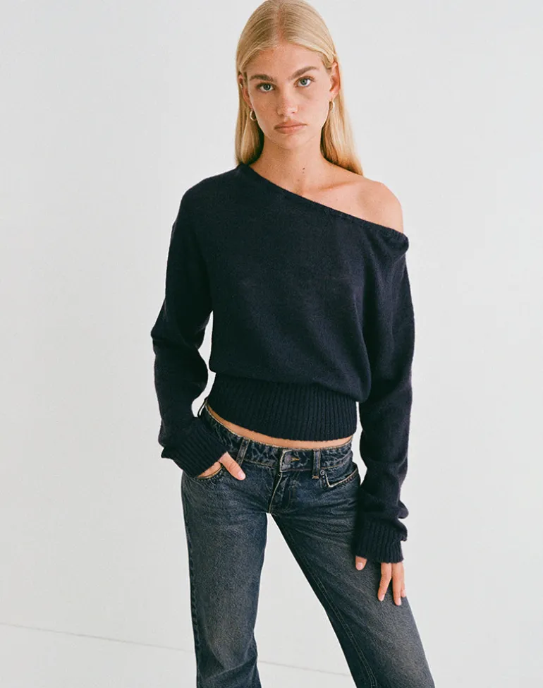 Suena Asymmetric Jumper in Navy