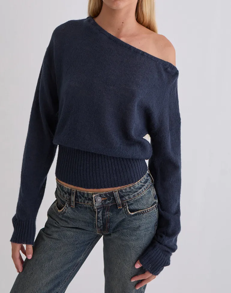 Suena Asymmetric Jumper in Navy