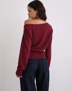 Suena Asymmetric Jumper in Wine