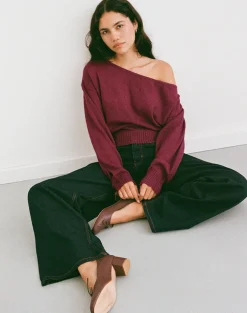 Suena Asymmetric Jumper in Wine