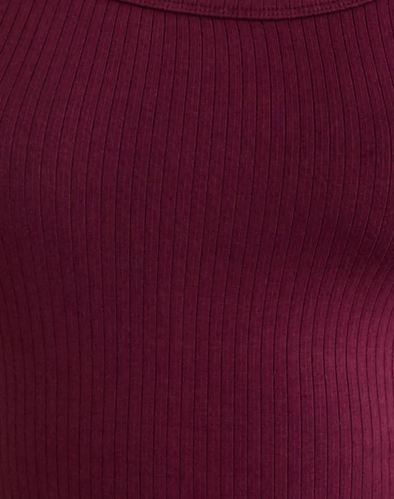 Sumala Tee in Thick Rib Wine