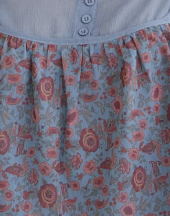 Sumire Top in Shadow Blossom Blue Chiffon