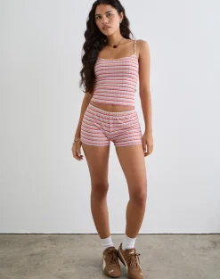 Sunala Cami Top in Stripe Rib Pink and Lilac