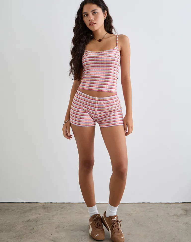 Sunala Cami Top in Stripe Rib Pink and Lilac